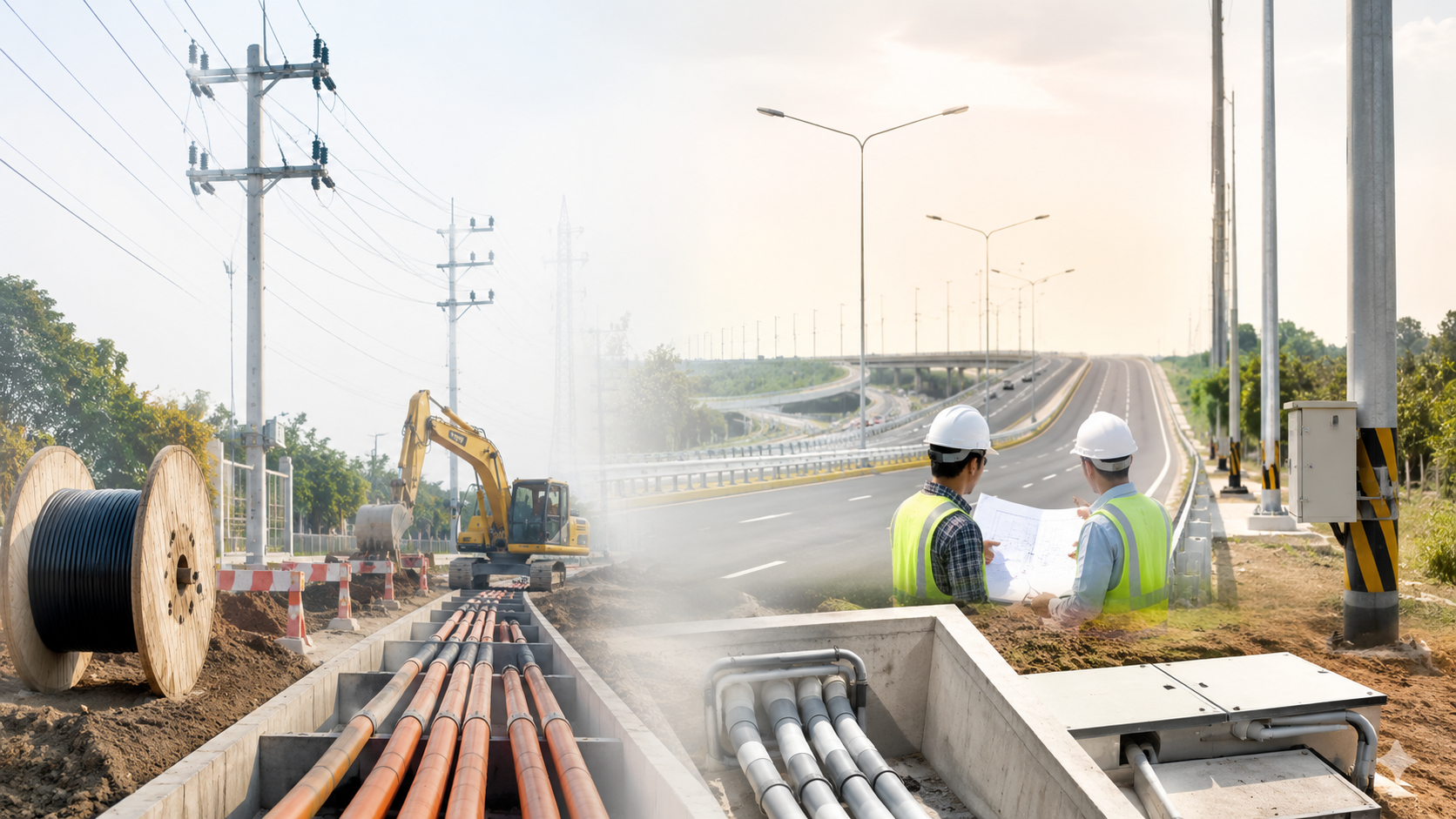 Highway electrical and utility shifting works by New Tech Axis
